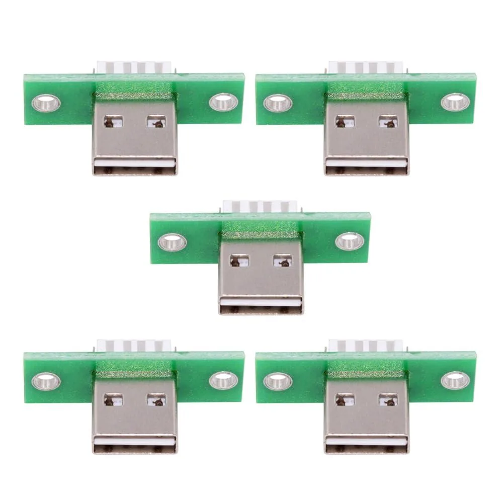 Fervit Fervit USB Type-A Male Panel Mount Connector 5pcs Set Solder Type Reversible Design — product photo