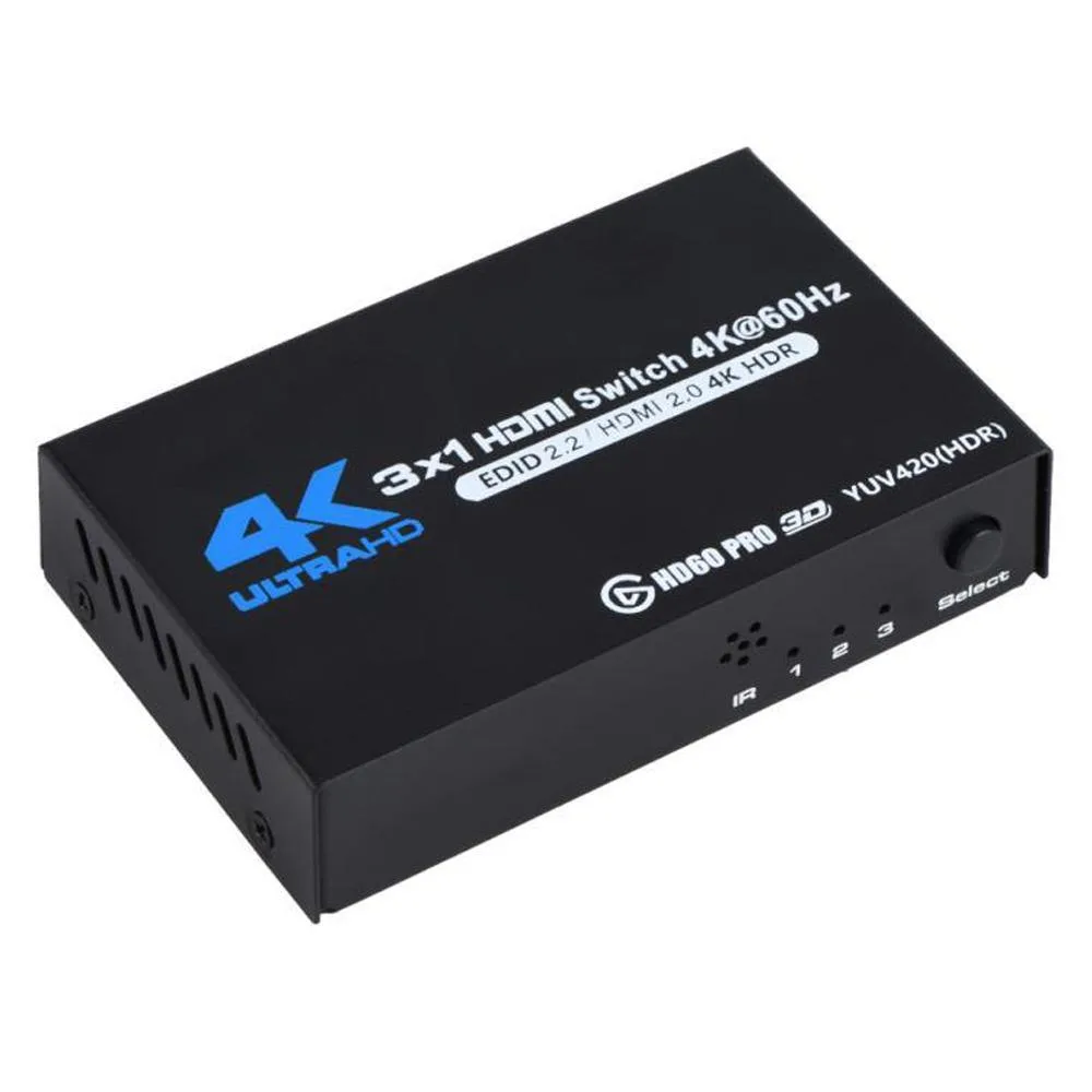 WRIARICH WRIARICH OZQ2-1 3x1 HDMI 2.0 Switch 4K@60Hz IR Remote — product photo