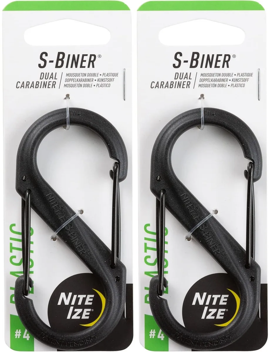  Nite Ize SBP4-03-01BG keyholder, black, 2-pack — product photo