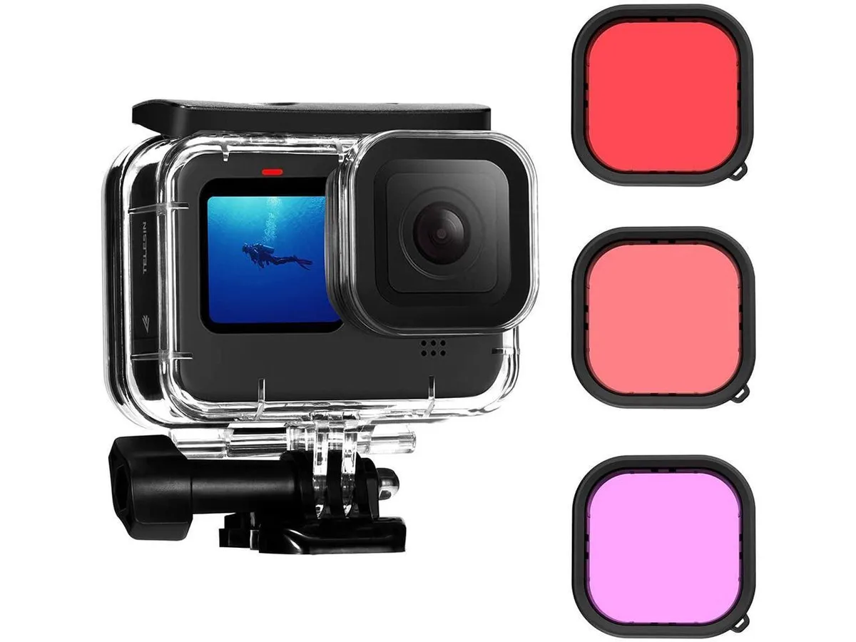 BONAEVER BONAEVER Waterproof Case with 3-Pack Dive Filter for GoPro Hero 10 Hero 9 Black — product photo
