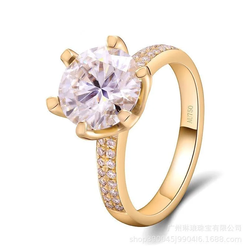allentian allentian 18K Gold Moissanite Ring 1ct D VVS1 Marquise Size 4.5 DIRE392 — product photo