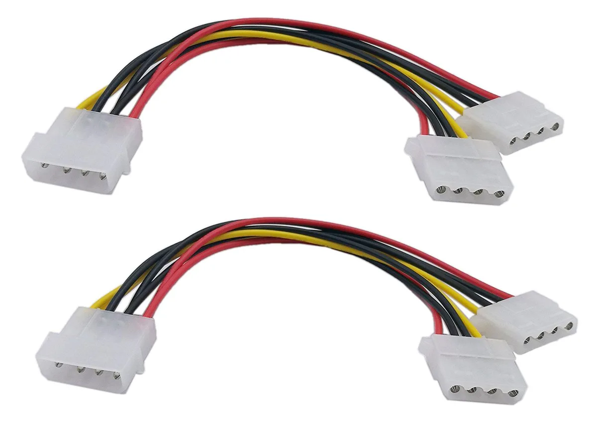Vszerda Vszerda Molex 4-Pin Y Splitter Cable 2 Female to 1 Male 2 Pack — product photo