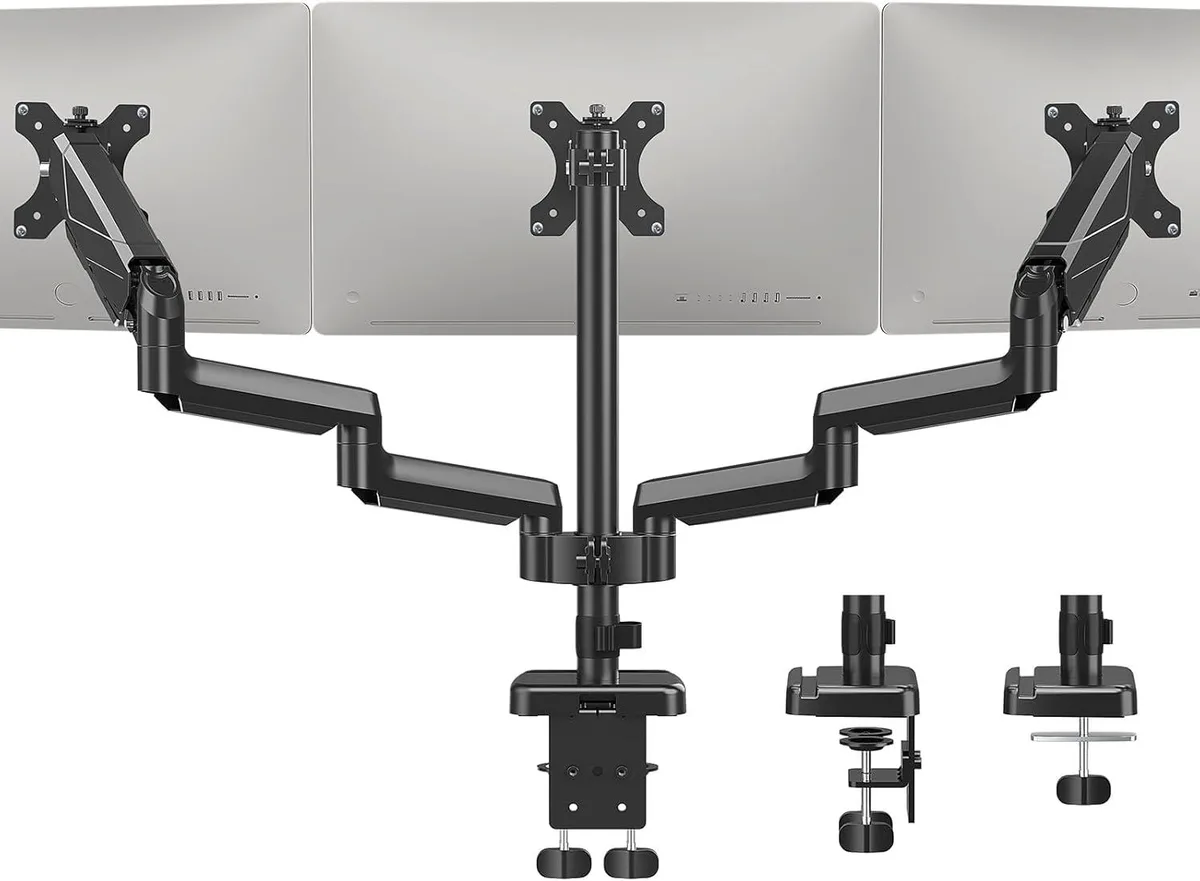 BFKK BFKK Triple Monitor Mount 13-27" 17.6 lbs VESA 75/100mm Gas Spring — product photo