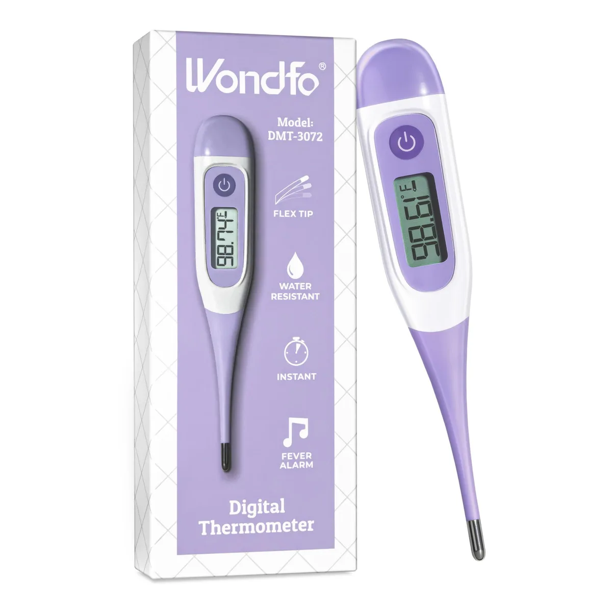 Purple digital basal thermometer with LCD display