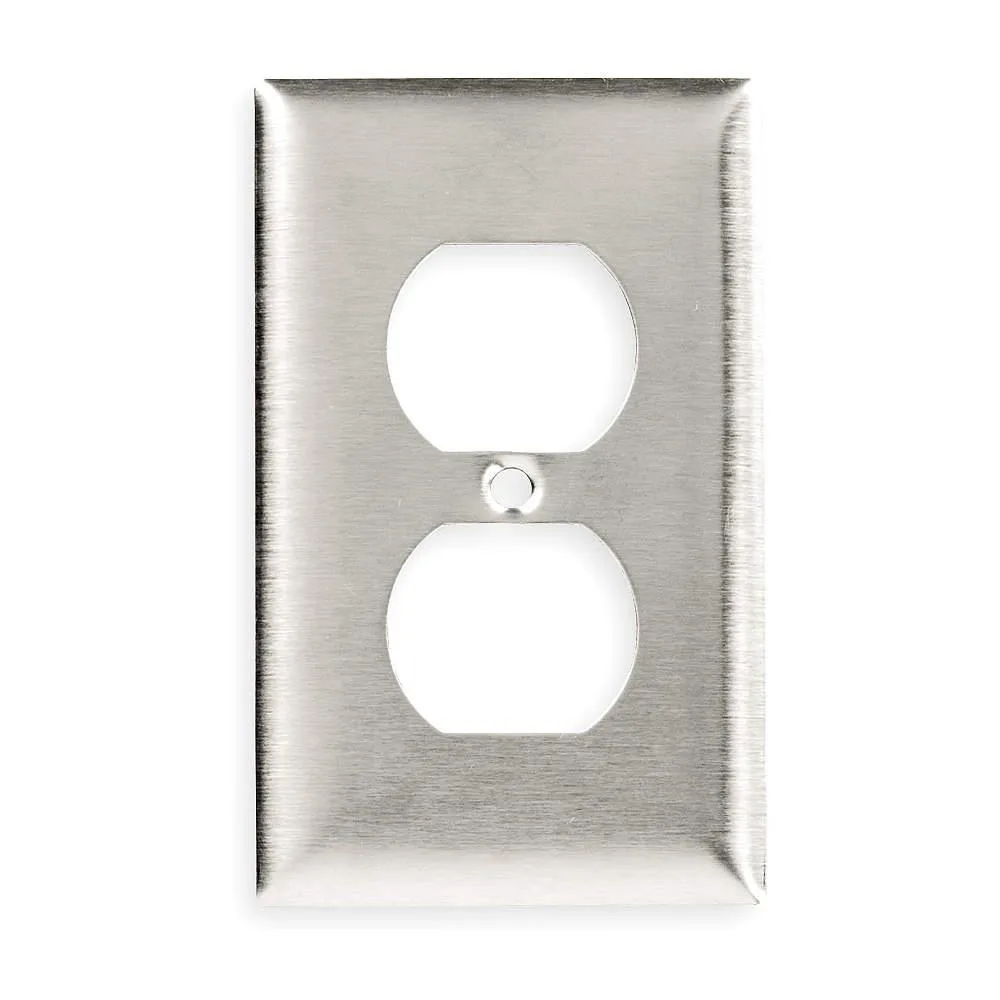Hubbell Incorporated Hubbell Incorporated SS8 Duplex Switch Plate Vertical Brushed Stainless Steel — product photo