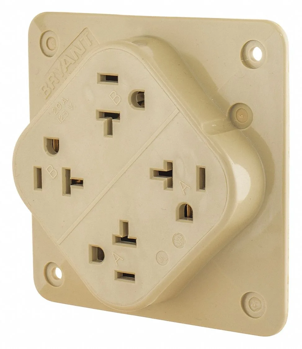 Bryant Bryant 21254I 20A 125V Quad Receptacle Ivory — product photo