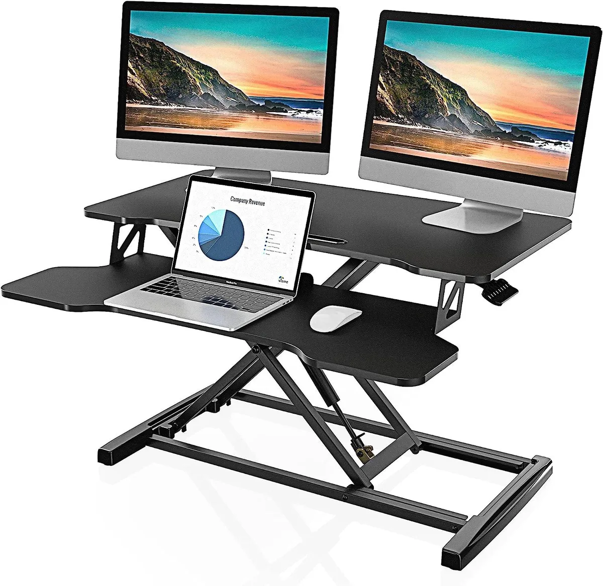 BFKK BFKK 32 Wide Height Adjustable Standing Desk Converter Black — product photo