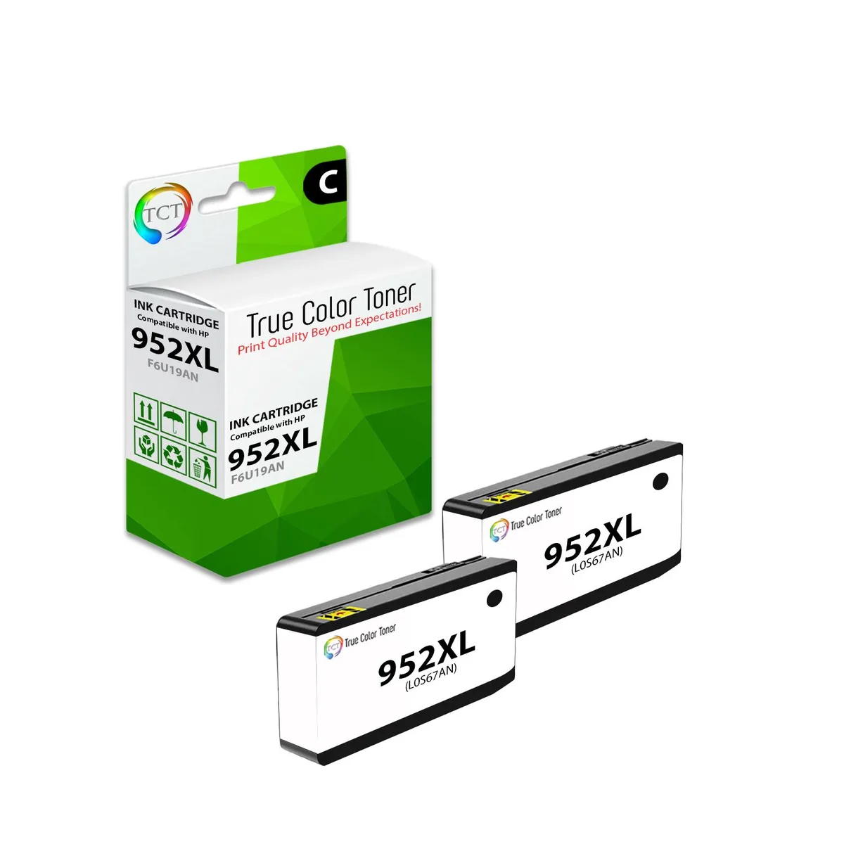 True Color Toner True Color Toner 952XL Black Ink Cartridge 2 Pack — product photo
