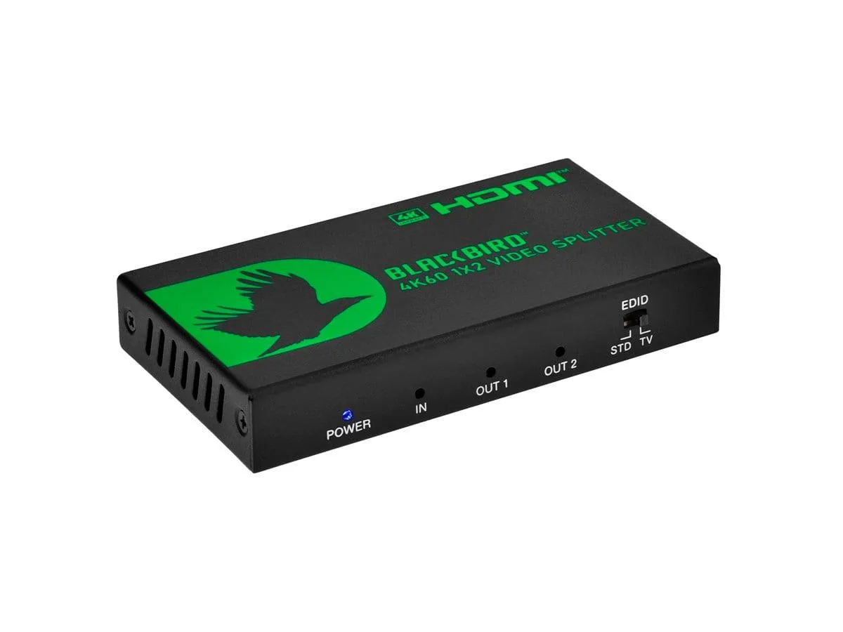 Monoprice Inc. Monoprice Blackbird 4K Pro 1x2 HDMI Splitter Black 115258 — product photo