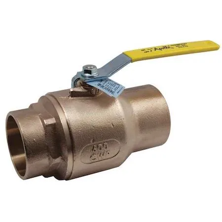 Bronze two-way ball valve with lever handle, sweat connections