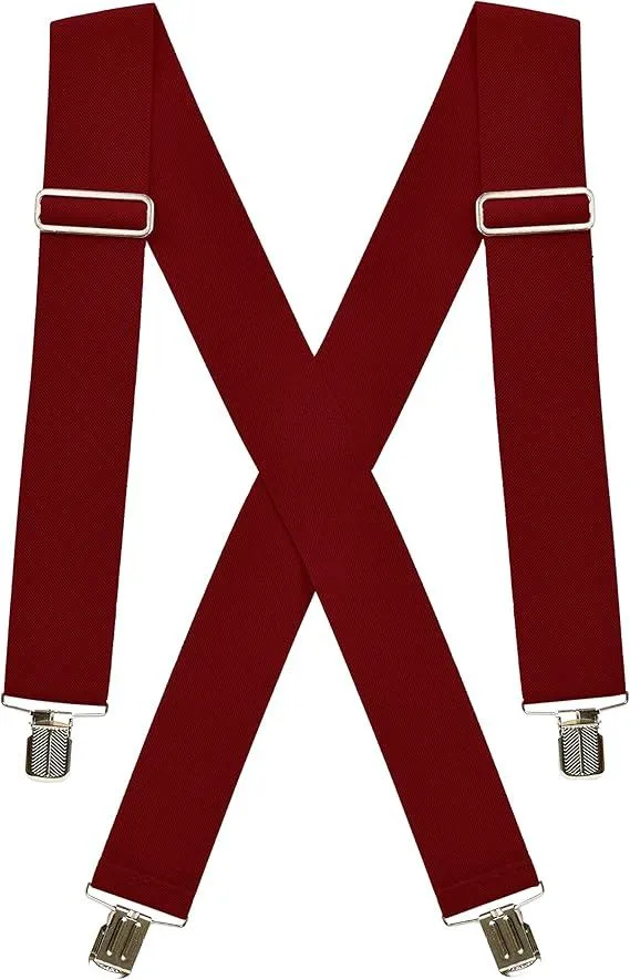 Hold'Em Hold'Em X-Back Suspenders Burgundy 30-46 — product photo