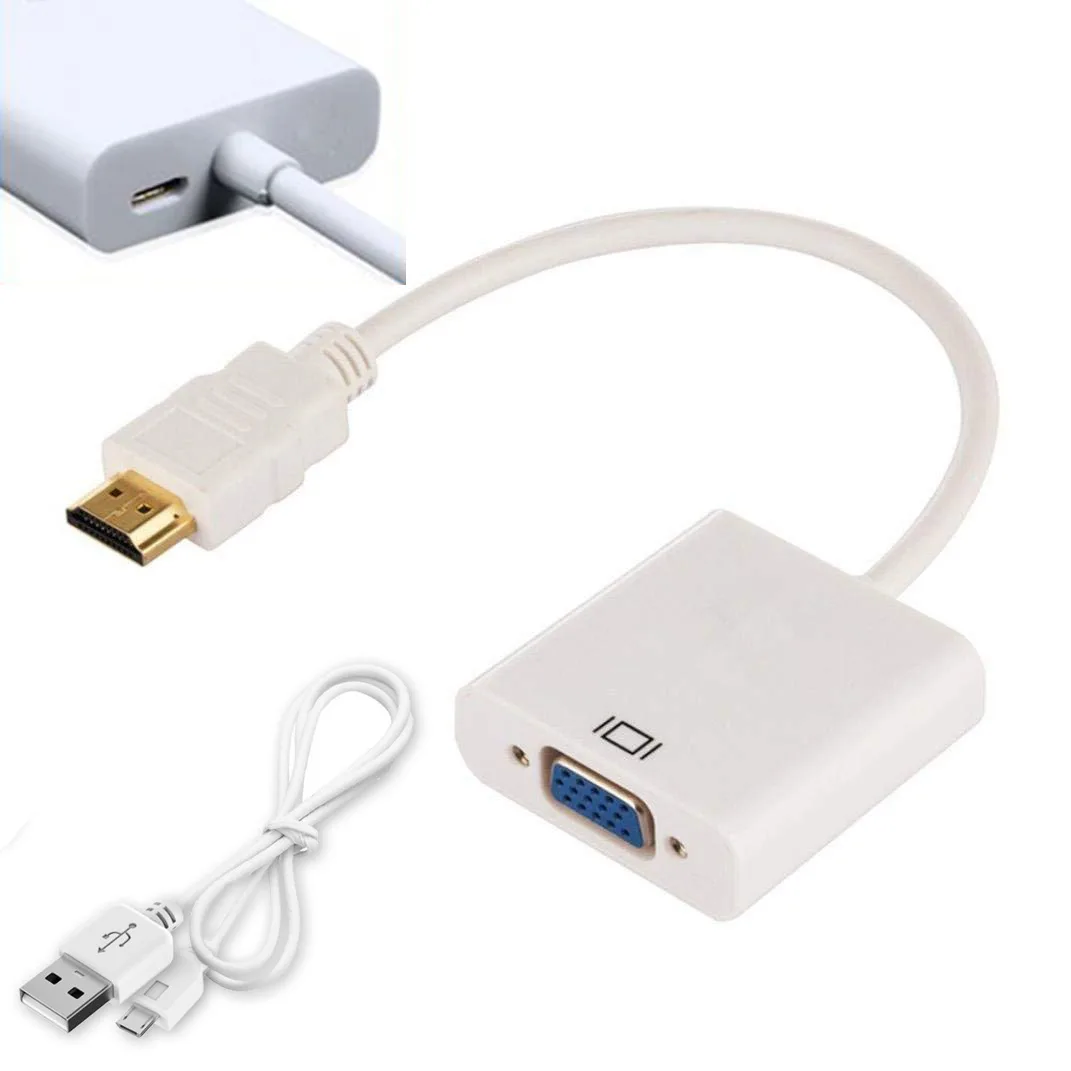 ESTONE ESTONE HDMI to VGA Adapter White 10 ft Micro USB Power — product photo
