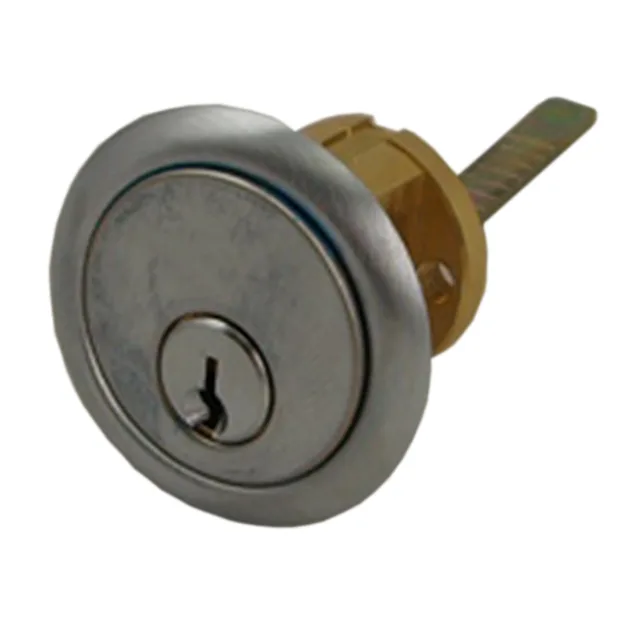 MAXTECH MAXTECH 50221 Satin Chrome Solid Brass 1-1/16" Rim Cylinder Door Lock — product photo