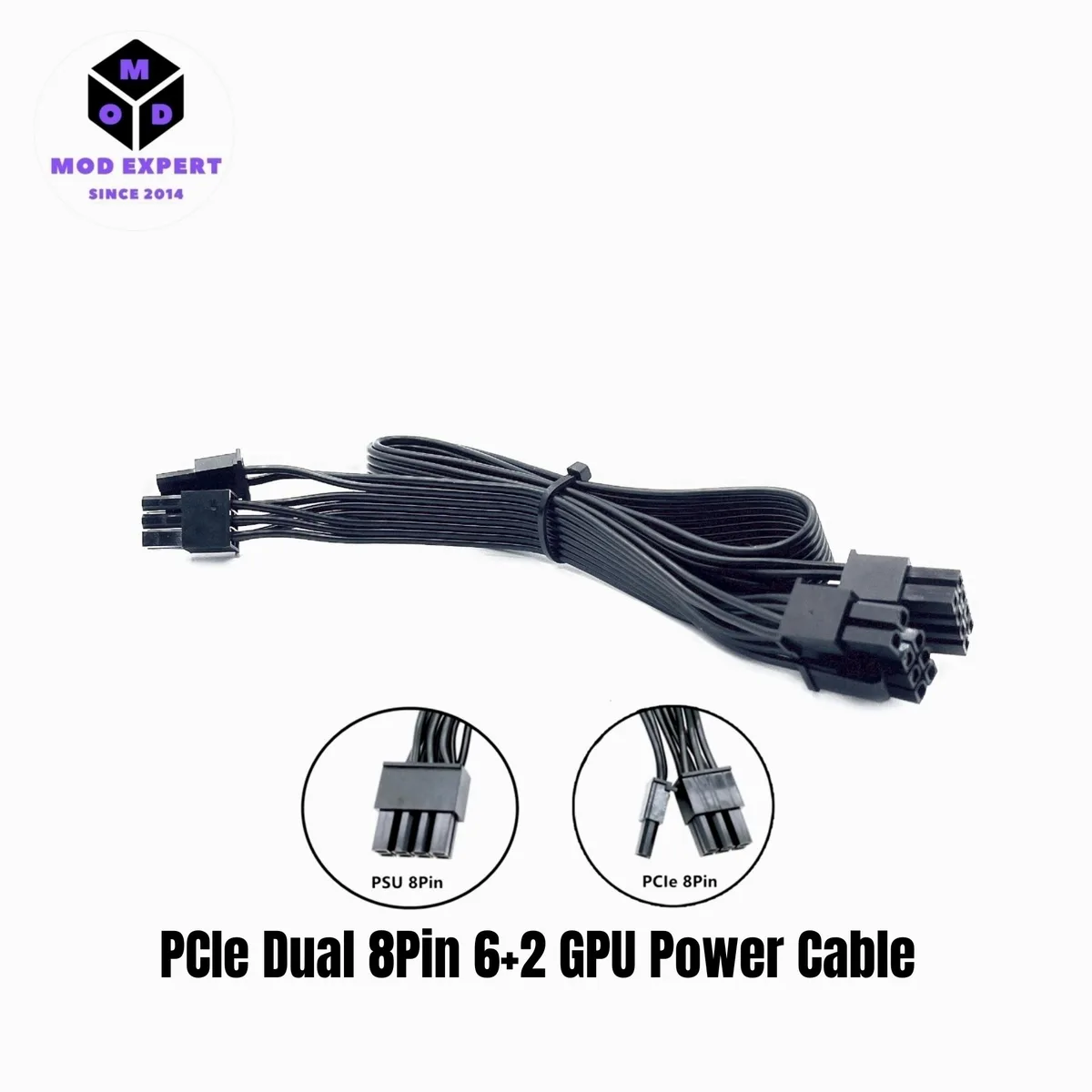 YEPLOOK YEPLOOK PCIe Dual 8Pin 6+2Pin GPU Power Cable Corsair RM-i Type 4 60+20CM 18AWG — product photo