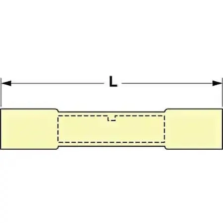 3M 3M MH10BCK Butt Splice Connector 10 AWG Yellow Heat Shrink — product photo