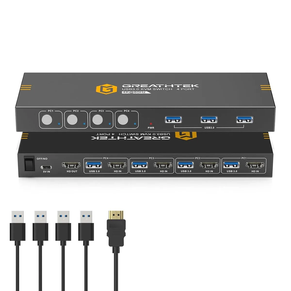 Explus-C Explus-C 4-Port HDMI KVM Switch 4K 60Hz 3 USB 3.0 Ports — product photo