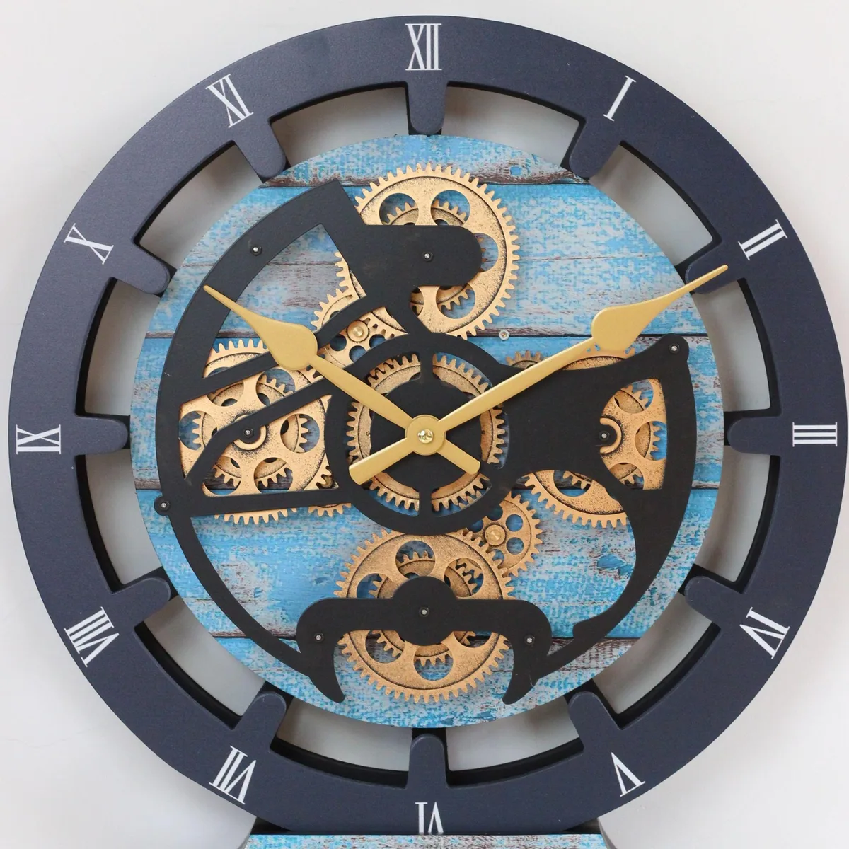 The Gears Clock The Gears Clock 16 inch Convertible Wall Mantel Clock Ocean Blue — product photo