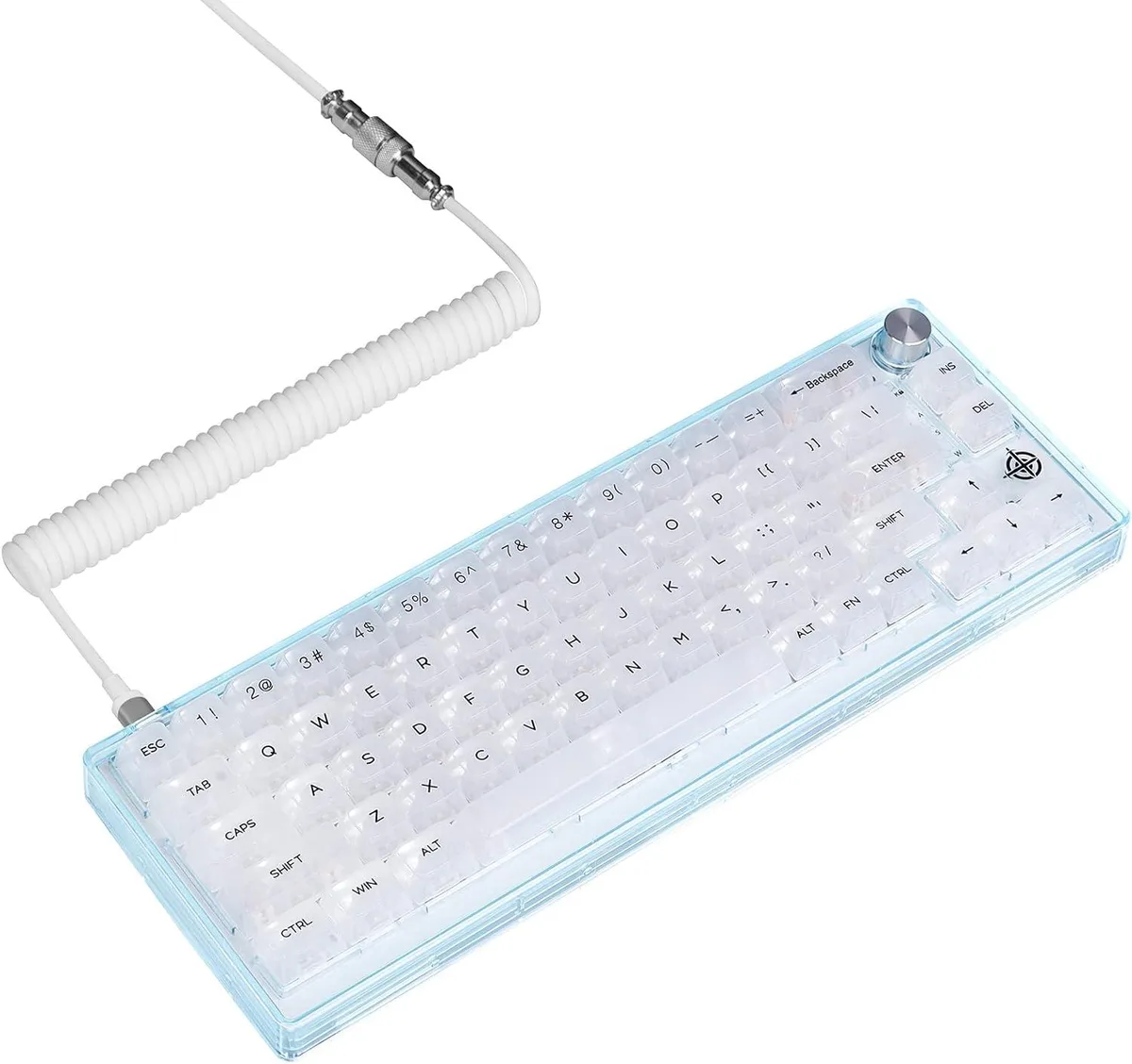TUKO TUKO MK31 60% Wired Mechanical Gaming Keyboard 66 Keys Hot Swappable Transparent Keycaps Knob Control — product photo