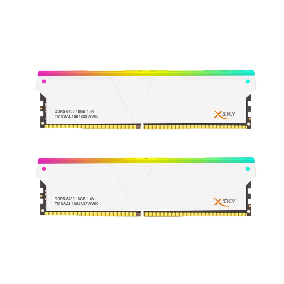 V-color V-color Manta XSky TMXSAL1664832WWK desktop RAM 32GB DDR5 6400 CL32 white RGB — product photo
