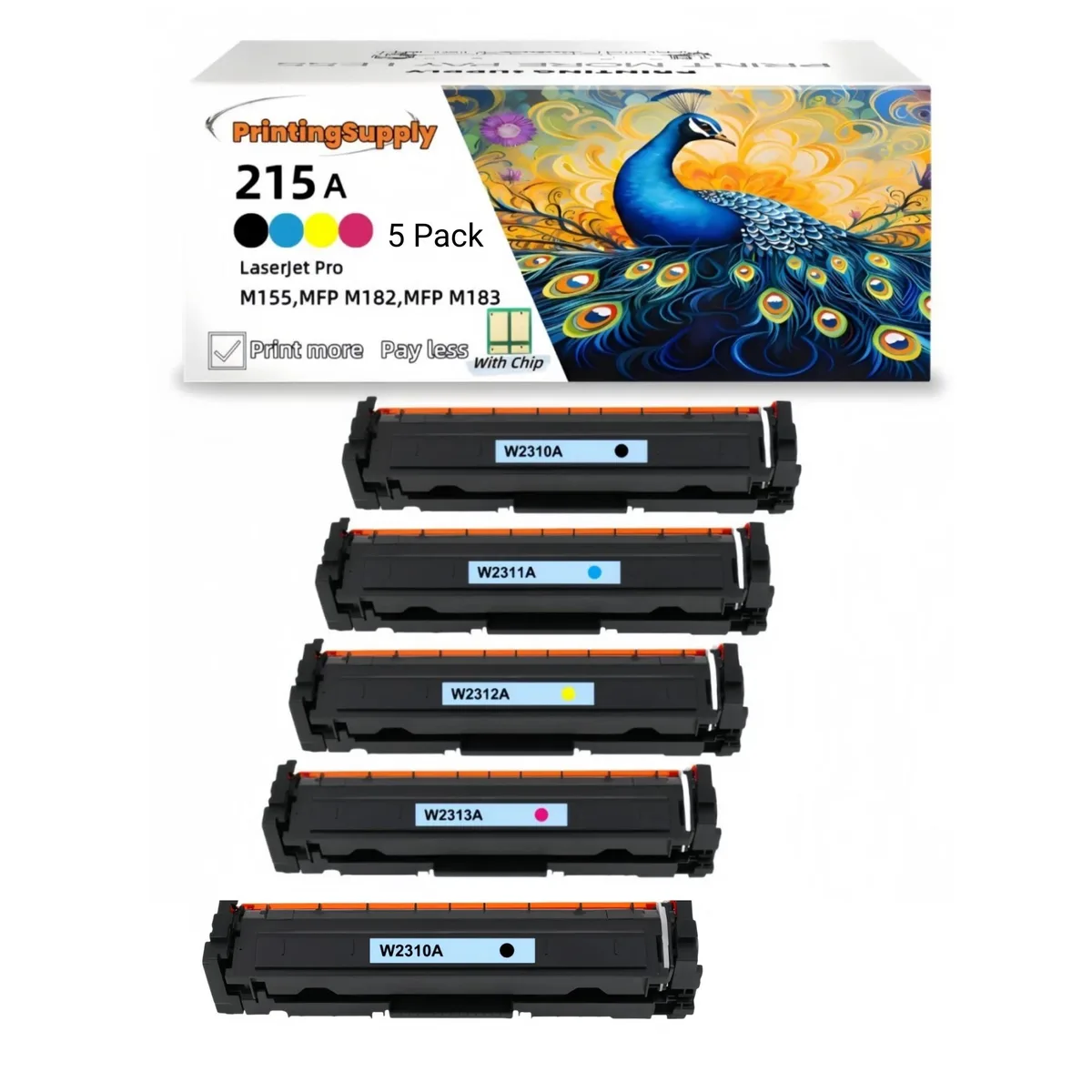 Aster Graphics Inc Aster Graphics Inc 215A 5 Pack 2BK+CMY Toner Cartridge — product photo