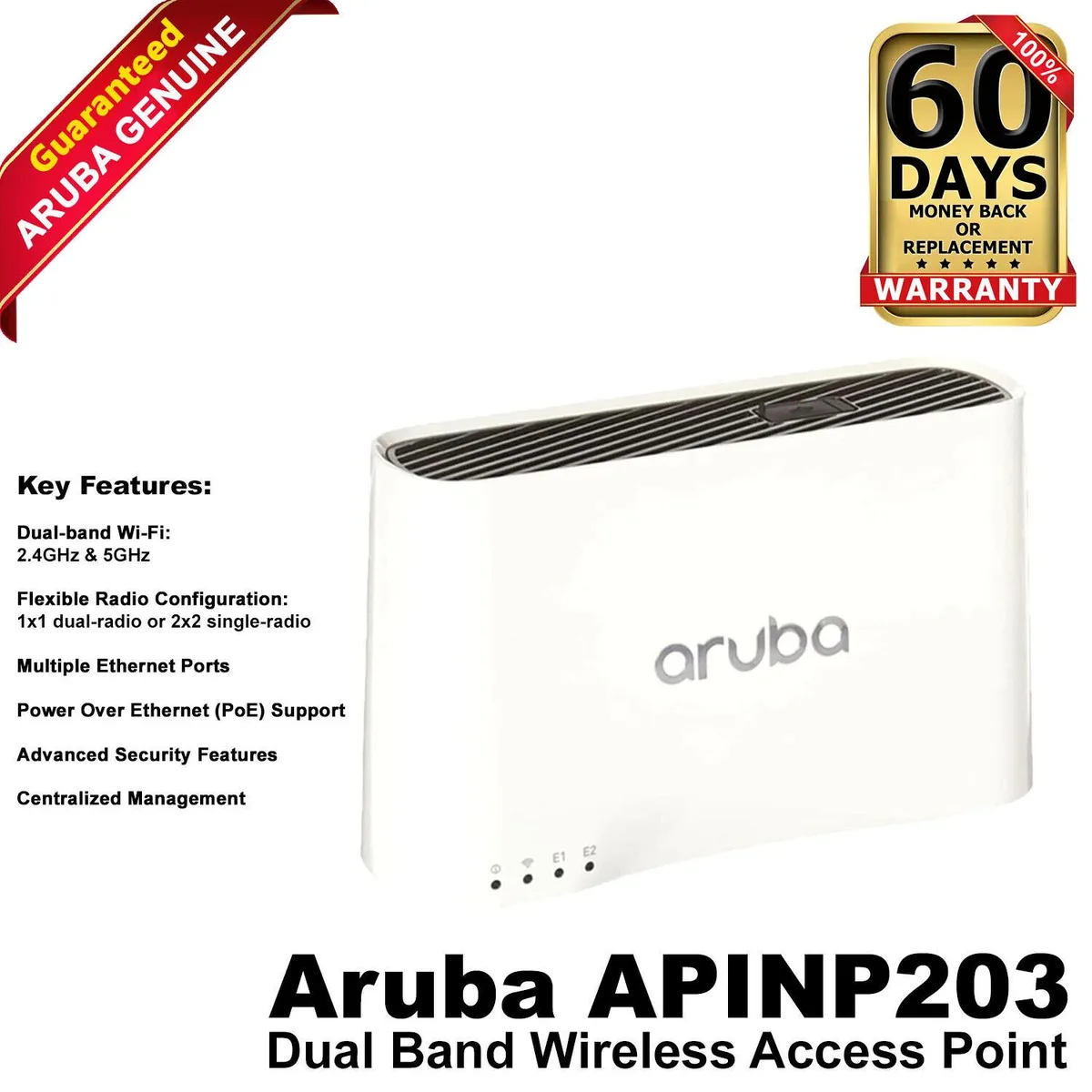 HP HP AP-203R Wireless Access Point White 867 Mbps 1.3 Gbps 2.4 5 GHz 802.11 — product photo
