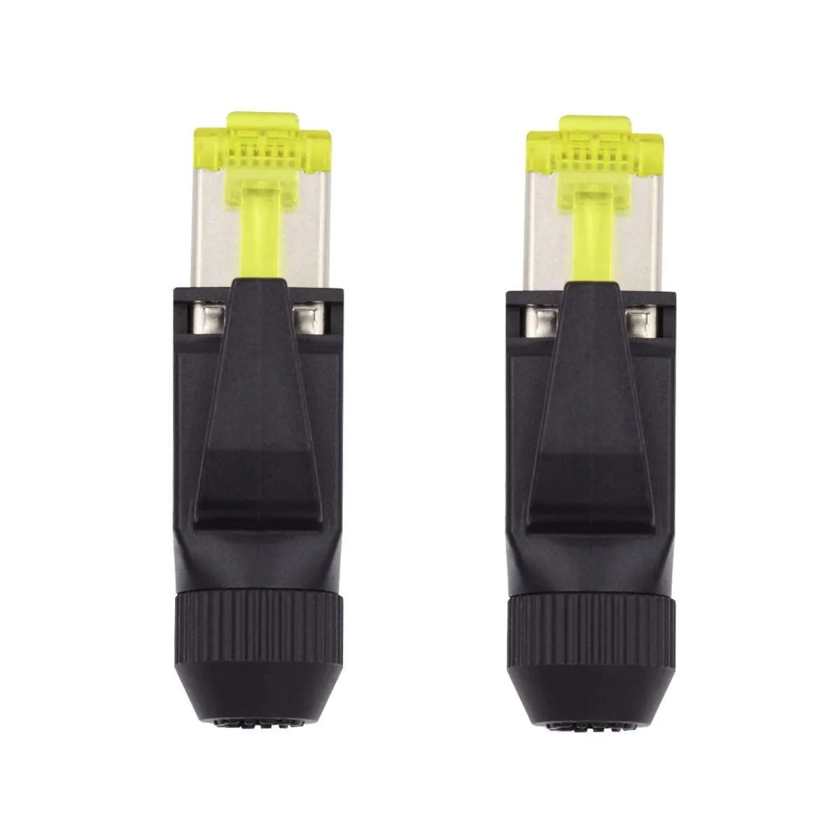 LORDWORLD LORDWORLD Cat6 RJ45 Shielded Plug 2-Pack 15U Gold 360° Shield 6.0-7.0mm — product photo
