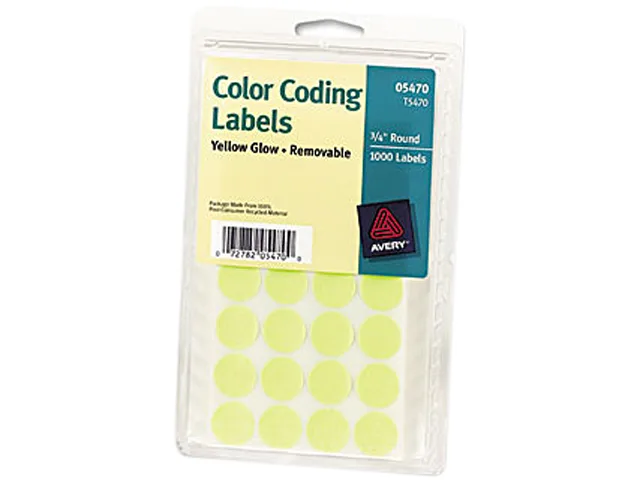 Avery Avery 5470 Removable Color-Coding Labels Neon Yellow 1008 Pack — product photo