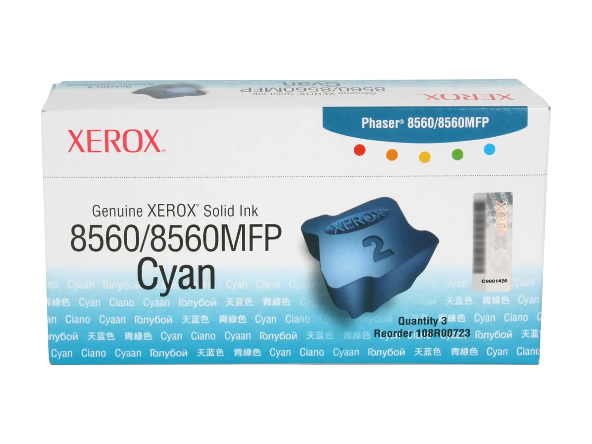 XEROX XEROX 108R00723 Solid Ink Cyan 3 Sticks 3400 Pages — product photo
