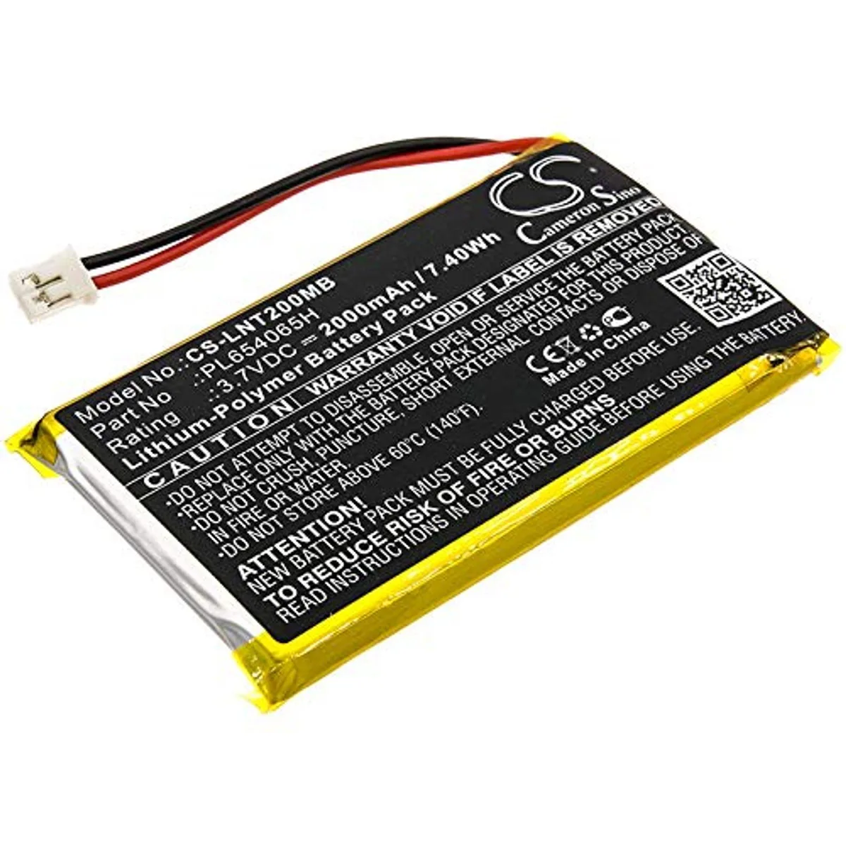  Cameron Sino 2000mAh 7.40Wh Battery for Prestige Touch 2 PL654065H — product photo