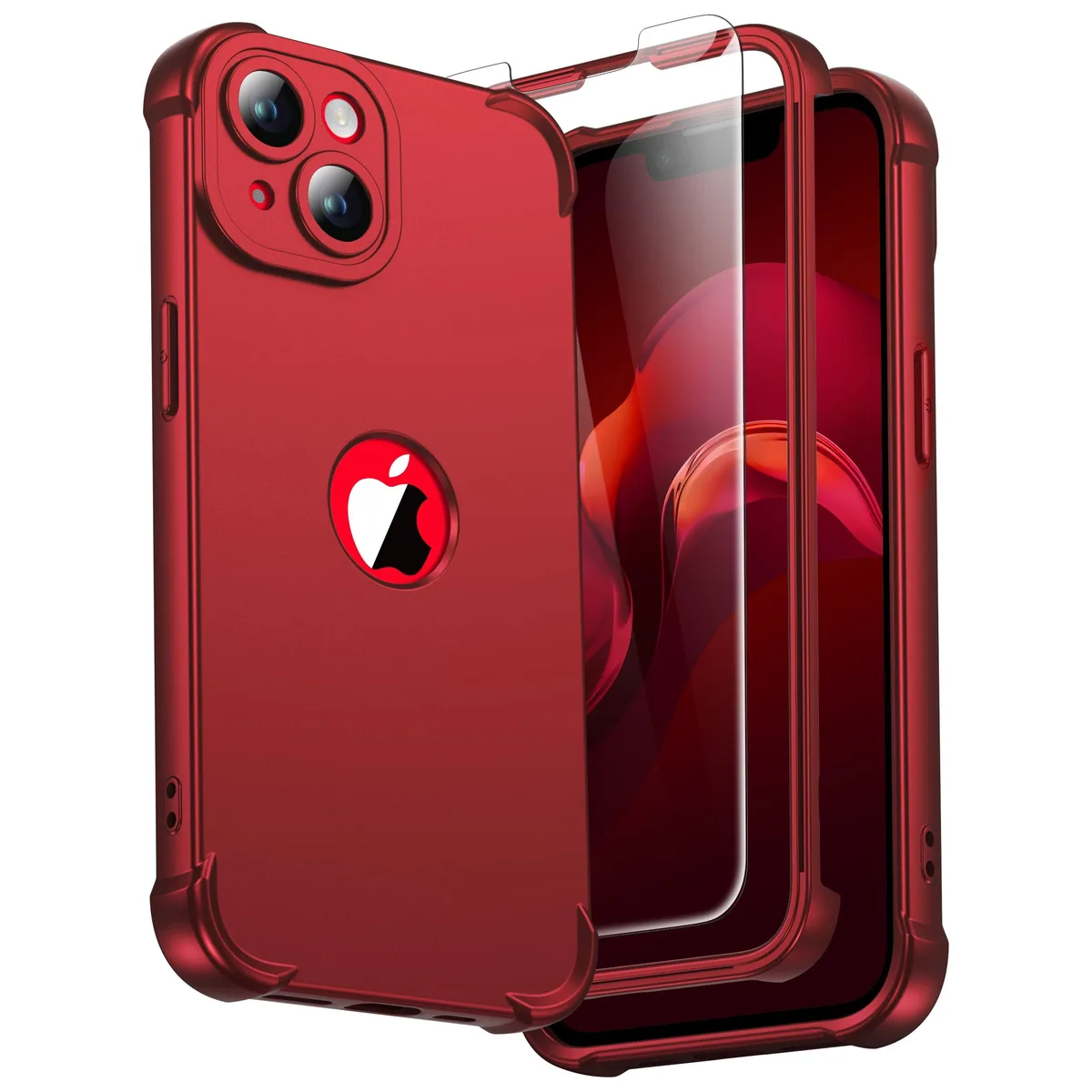  ORETECH IP14-RED 360 Full Body Case Red with 2 Screen Protectors — product photo