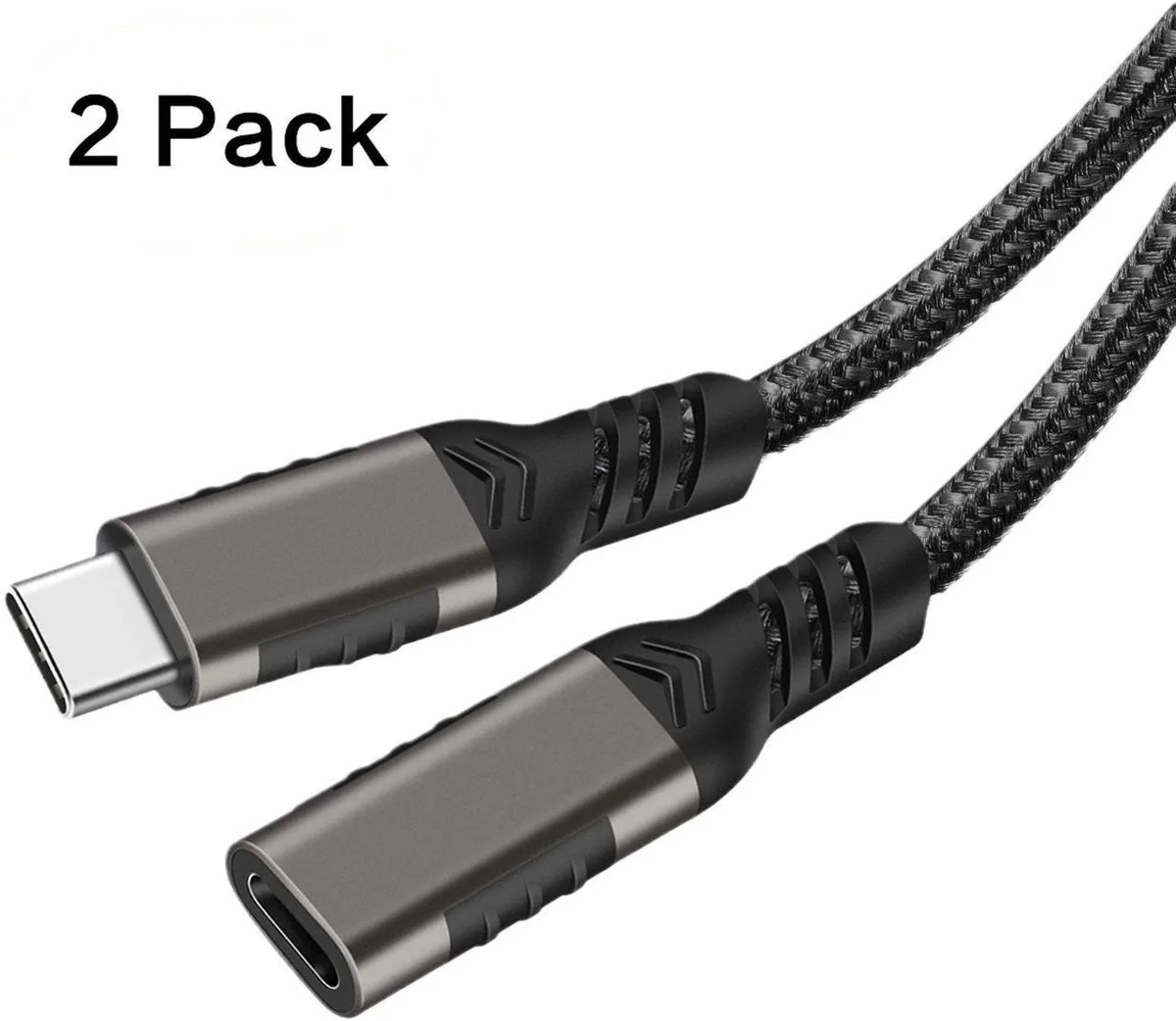 BUCIER BUCIER USB-C Extension Cable 6.6FT 10Gbps 100W 4K@60Hz Braided — product photo