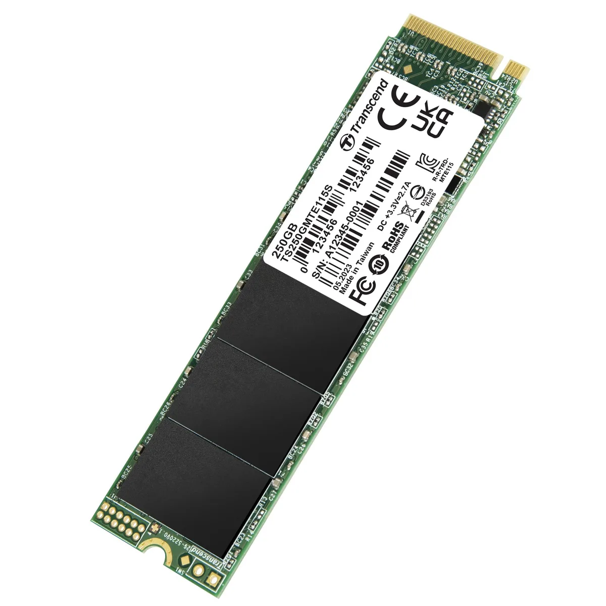 Transcend Transcend PCIe SSD 115S 250GB NVMe M.2 2280 internal hard drive — product photo