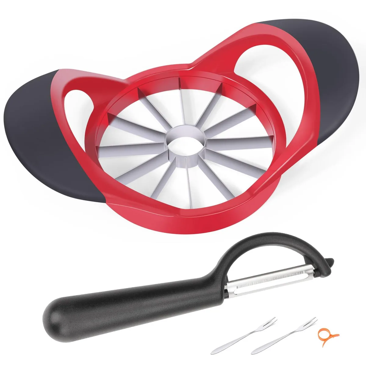  Aovchei AS-12 Apple Slicer Set 12 Blade 4.72 in Red commercial kitchen appliance — product photo