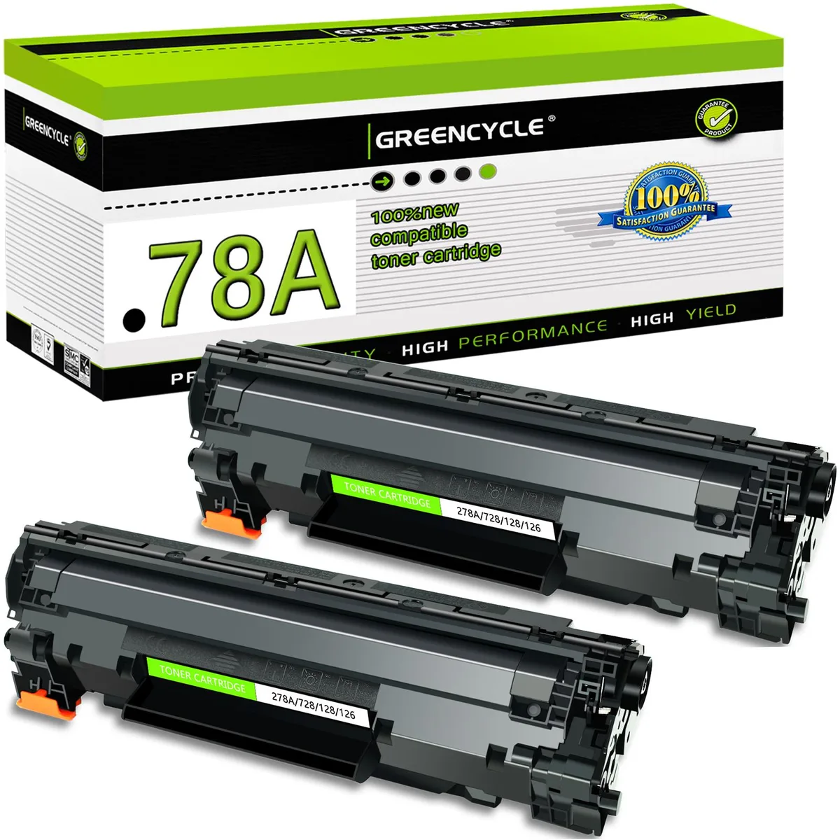 GREENCYCLE GREENCYCLE 78A Black Toner Cartridge 2-Pack CE278A 2100 pages — product photo