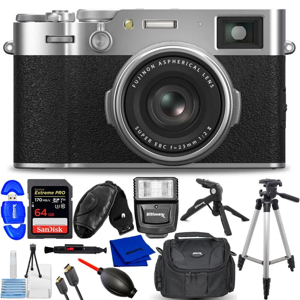 FUJIFILM FUJIFILM X100VI 40.2MP Shoot Camera Silver 12PC Kit — product photo