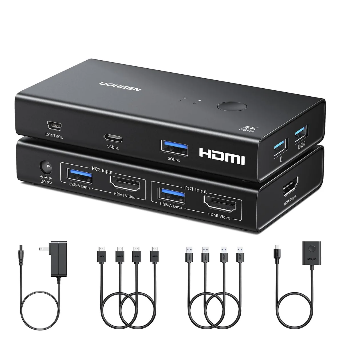  TRENDnet AK502 HDMI KVM Switch 4K@60Hz 4 USB 3.0 Ports 2 Computers 1 Monitor — product photo