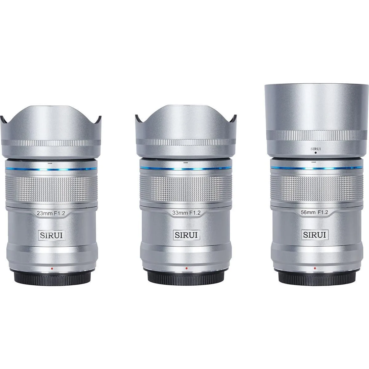 Sirui Sirui Sniper f/1.2 AF 3-Lens Kit 23/33/56mm Sony E Silver — product photo