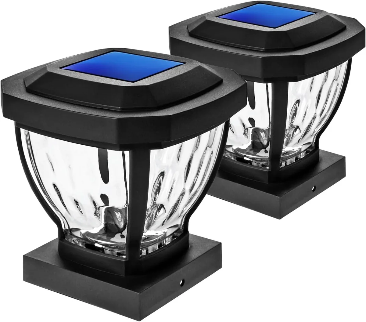Home Zone Security Home Zone Security ADIB07Y437QMC Solar Post Light 4x4 3.5 in Black 2-Pack — product photo