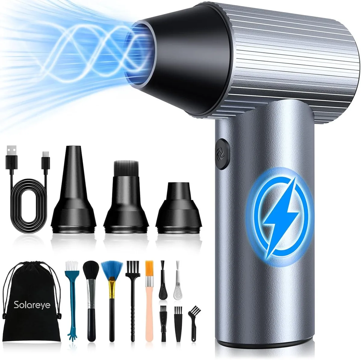 Adepix Adepix Compressed Air Duster 300000RPM Brushless Motor 3 Gears 4 Nozzles — product photo