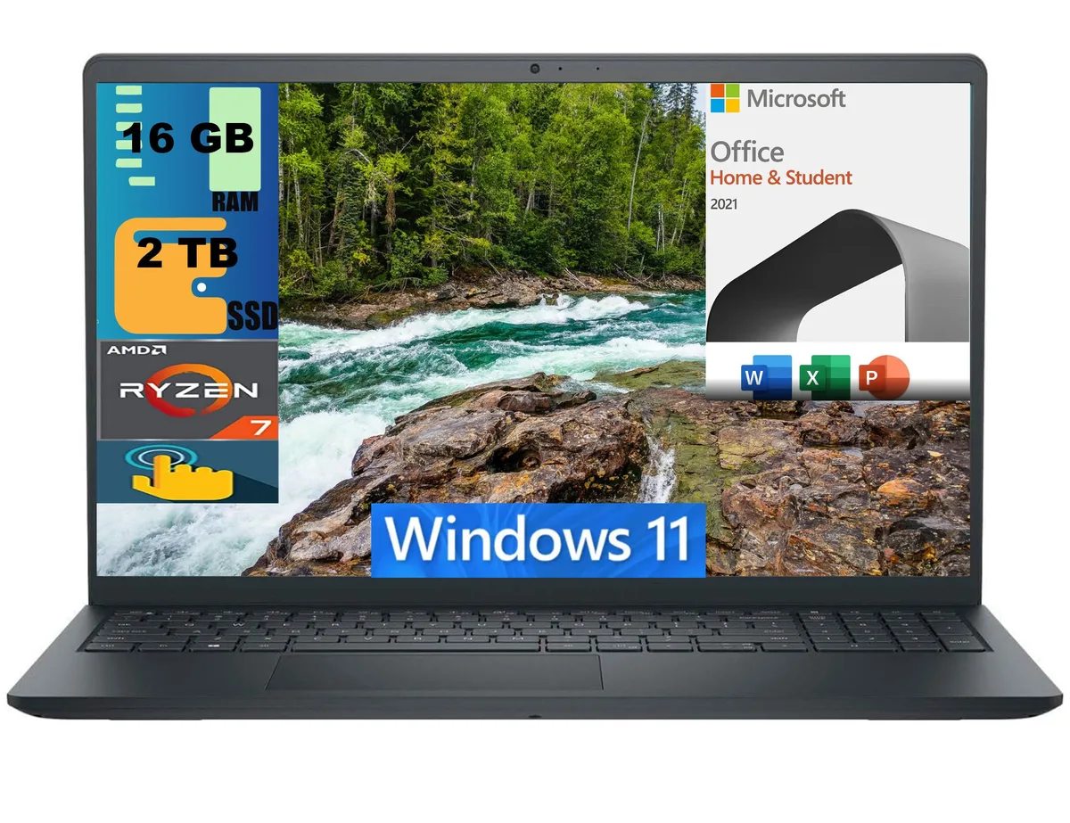 DELL DELL Inspiron 15 laptop Ryzen 7 7730U 16GB 2TB touchscreen — product photo