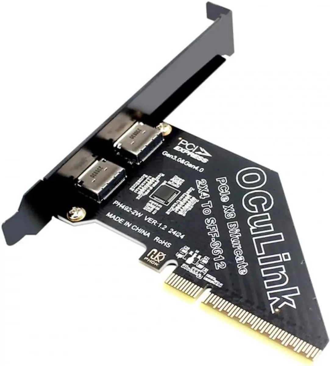 SMUGDESK SMUGDESK PCIe 4.0 x8 to Dual OCuLink SFF-8611 SFF-8612 Adapter — product photo