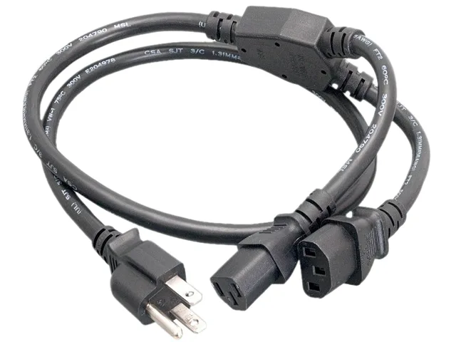 Nippon Labs Nippon Labs 30P-10W1-185P13Y-10 18 AWG 10 ft NEMA 5-15P to IEC-60320-C13 x 2 power splitter cord — product photo