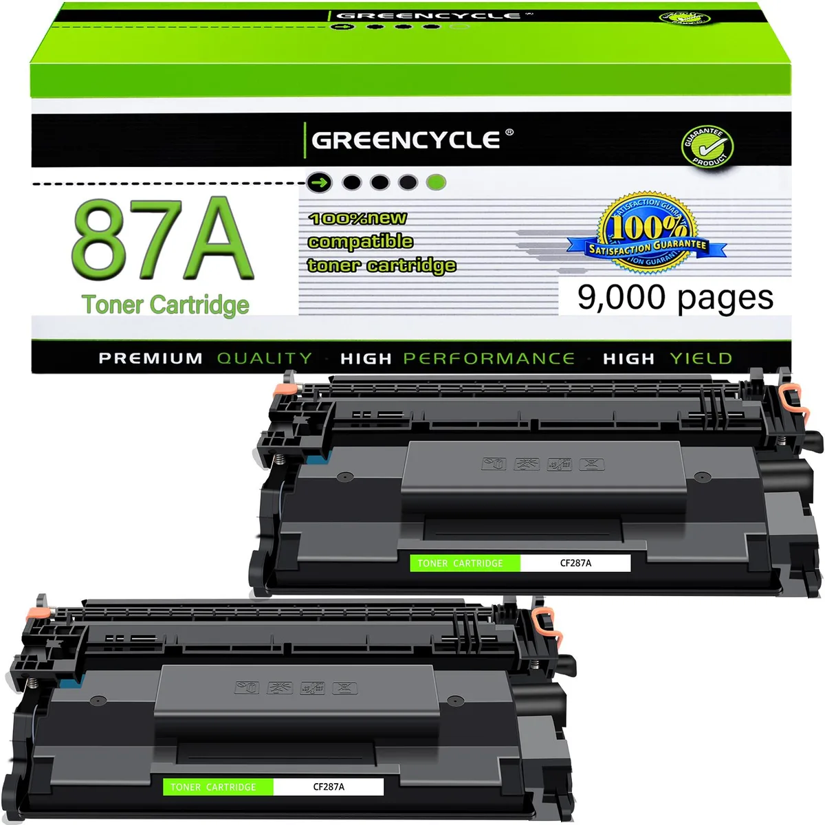 GREENCYCLE GREENCYCLE CF287A toner cartridge black 2-pack 9000 pages — product photo