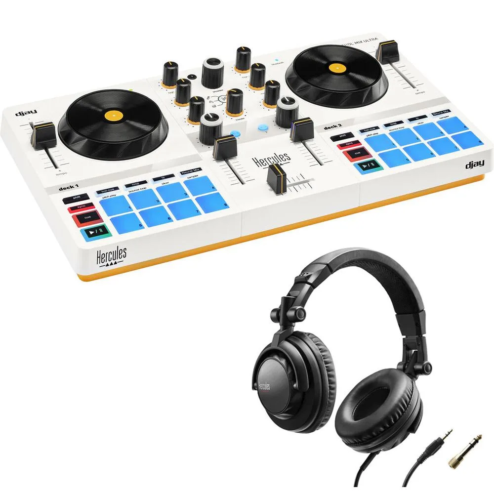 Hercules DJ Hercules DJControl Mix Ultra DJ Mixer Bundle with HDP DJ45 Headphones — product photo