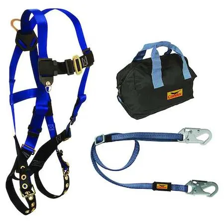 Blue Condor fall protection kit with universal harness and adjustable positioning lanyard