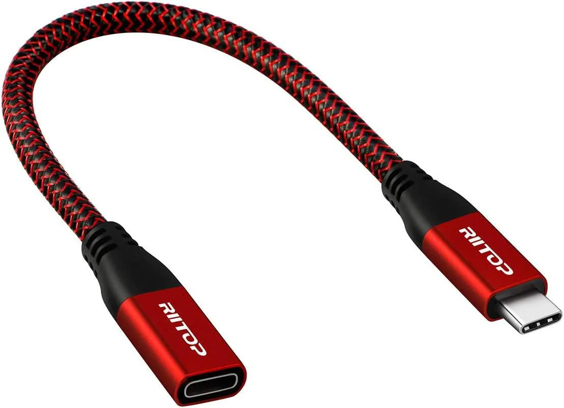 RIITOP RIITOP USB-C extension cable 7.8 inch 10Gbps red — product photo