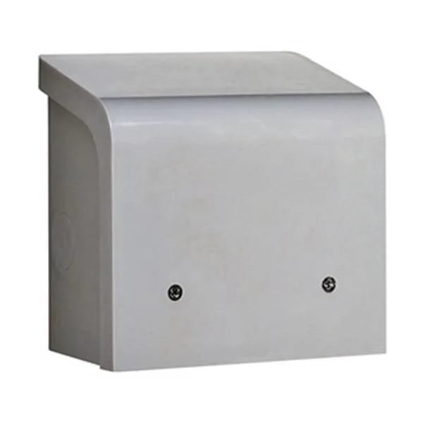 Grey ABS non-metallic power inlet box, surface mount, 50 amp CS6375 connector