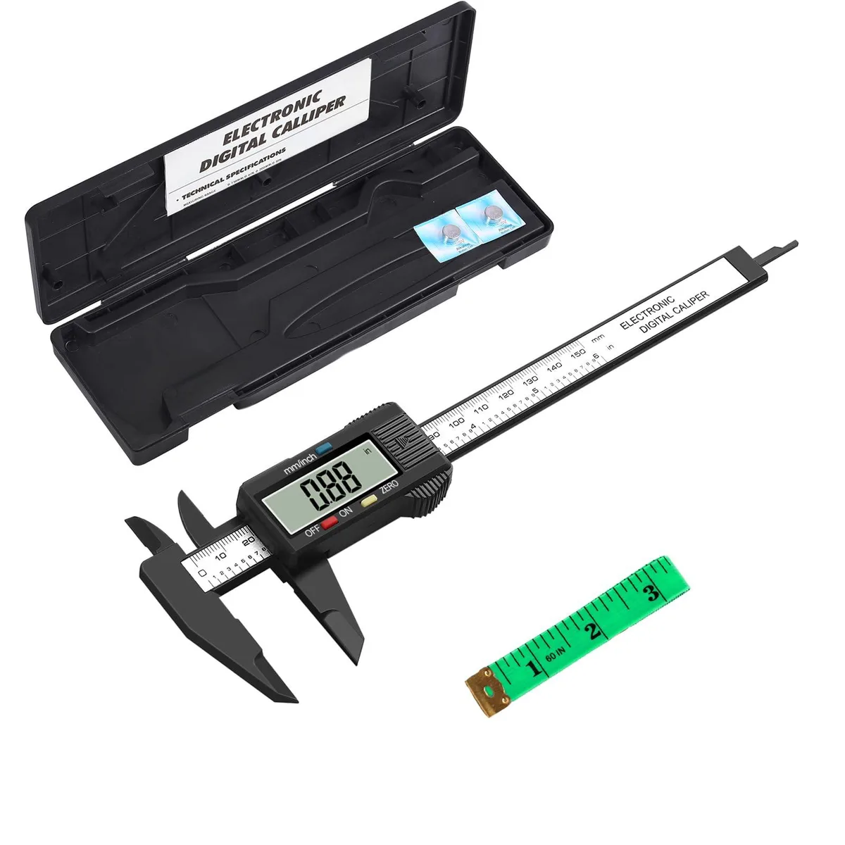  HDLNKAK Digital Vernier Caliper 0.001in + Tape Measure — product photo