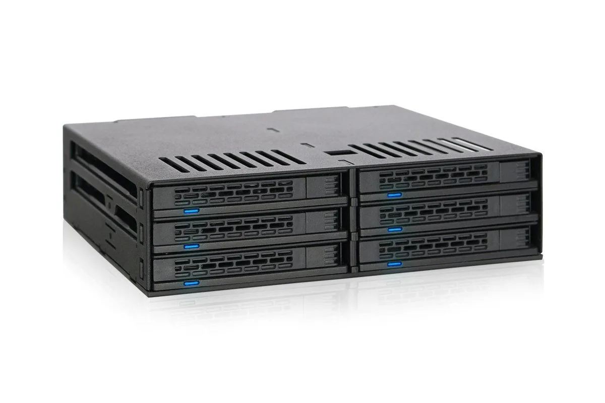 LORDWORLD LORDWORLD 6-Bay 2.5" SATA Hot-Swap Backplane 5.25" Dual 40mm Fan — product photo