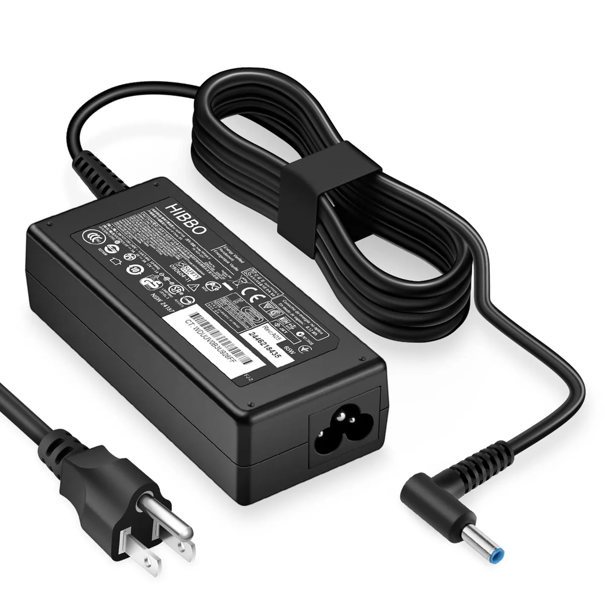  HIBBO PPP009L-E 65W 45W HP Blue Tip AC Adapter — product photo